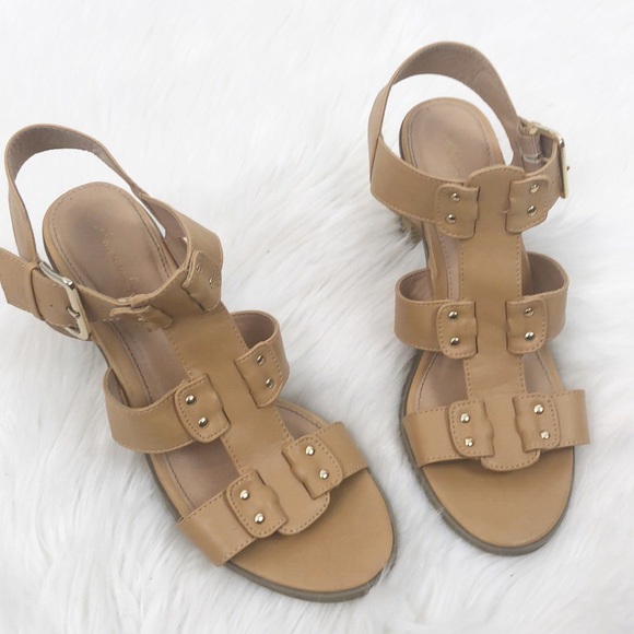 American Eagle Sandals Strap Heels Size 8 Cream - Picture 5 of 8